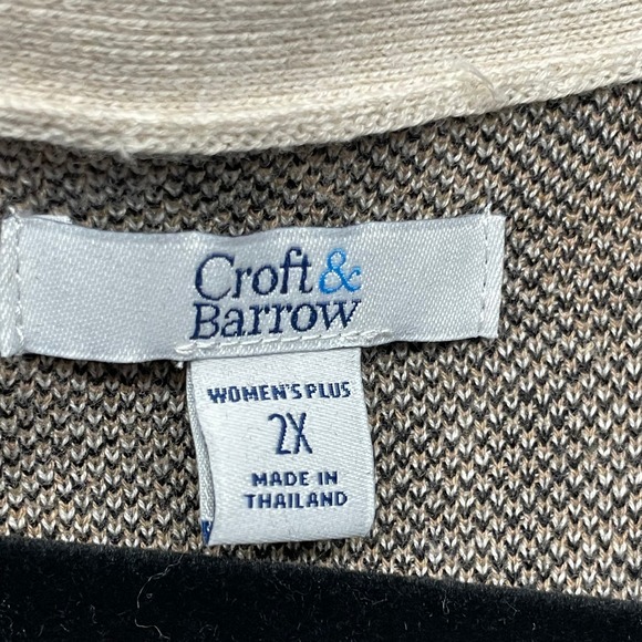 Croft & Barrow Open Front Leopard Print Knit Cardigan Size 2X - Picture 3 of 9